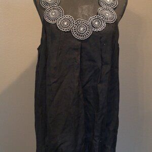 Grace Elements XL NWT Sleeveless Linen w/Embroidery
